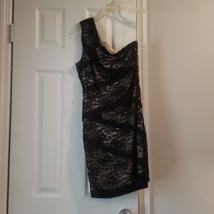 NWOT Black and creme lace dress size large